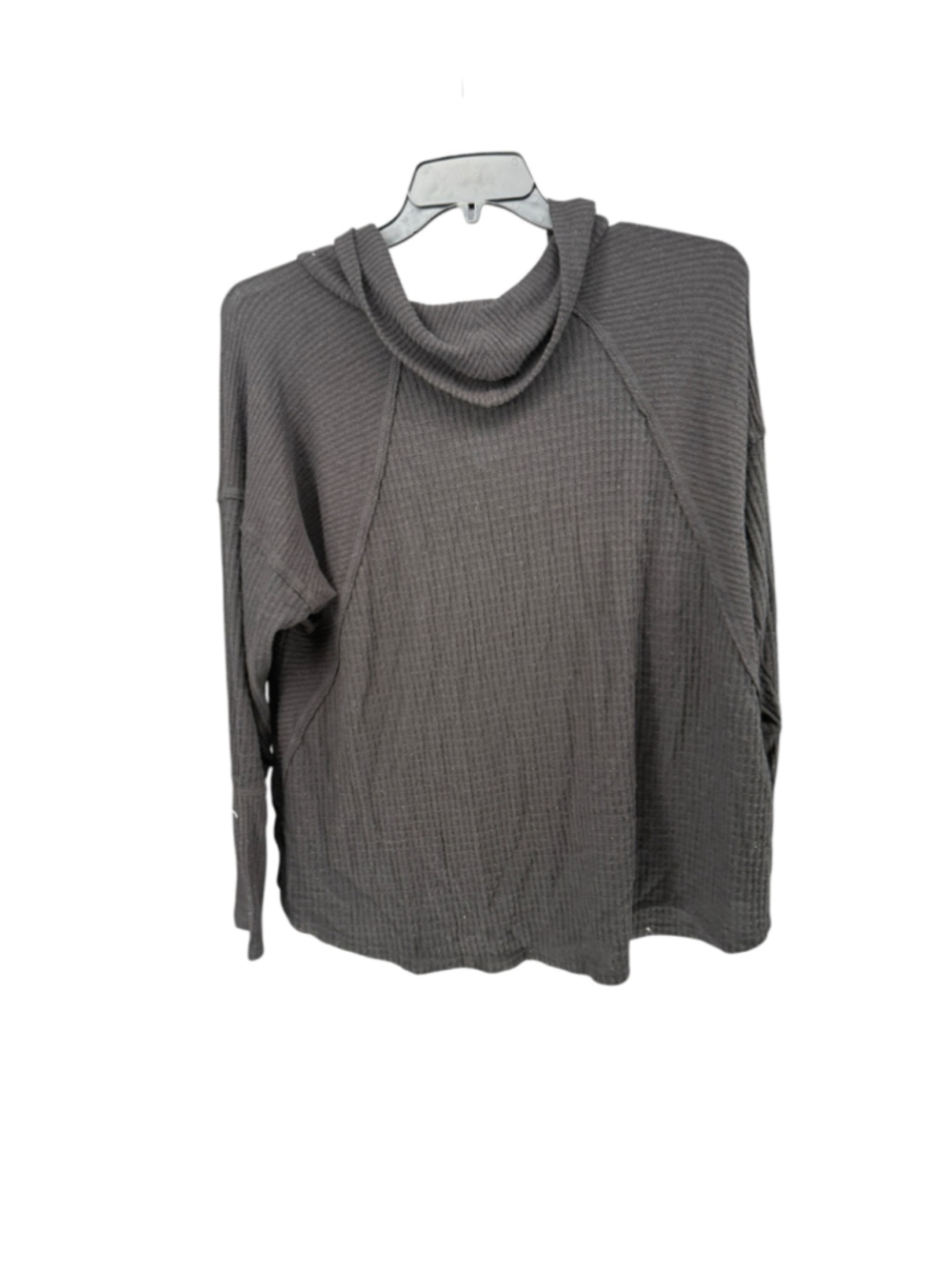 Women's Maurices Black Waffle Knit Cowl Neck Long Sleeve Top Size XXL